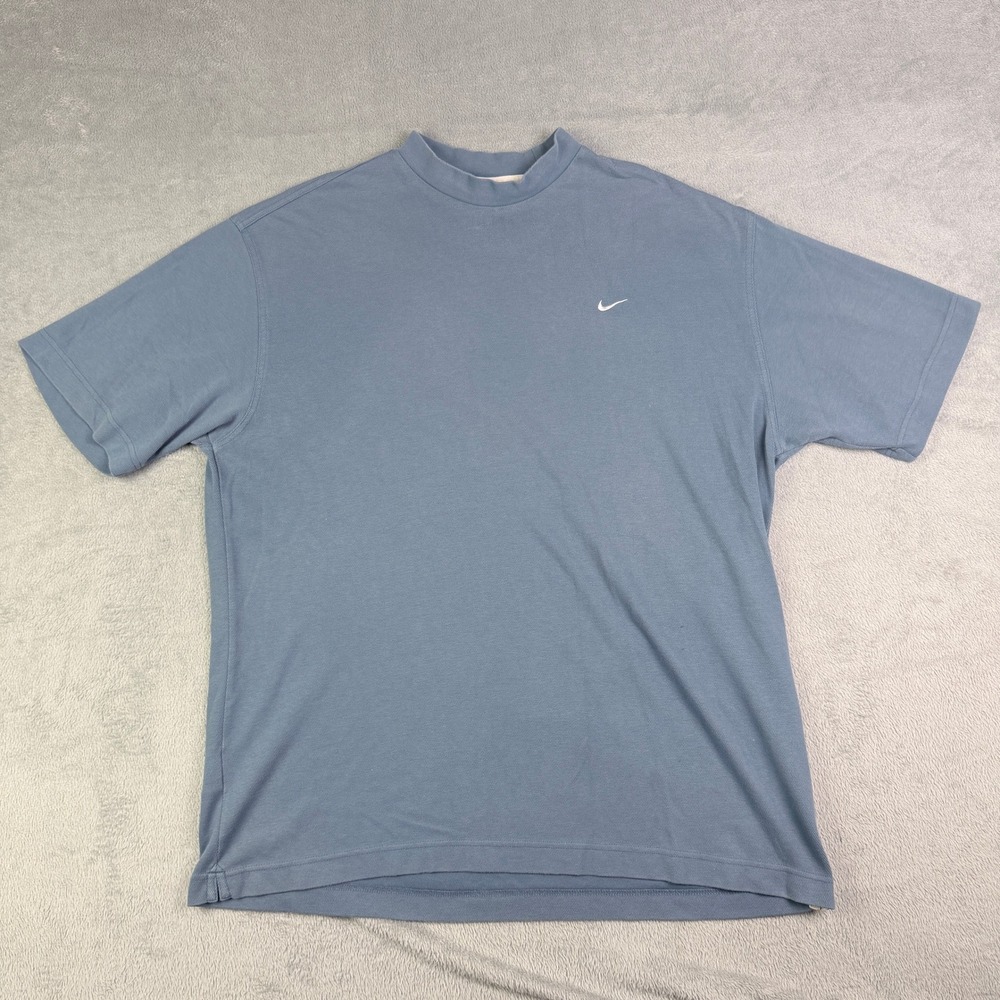 Nike Golf Mens XXL Blue Dri-FIT Mock Neck Short Sleeve Shirt S50510TGE